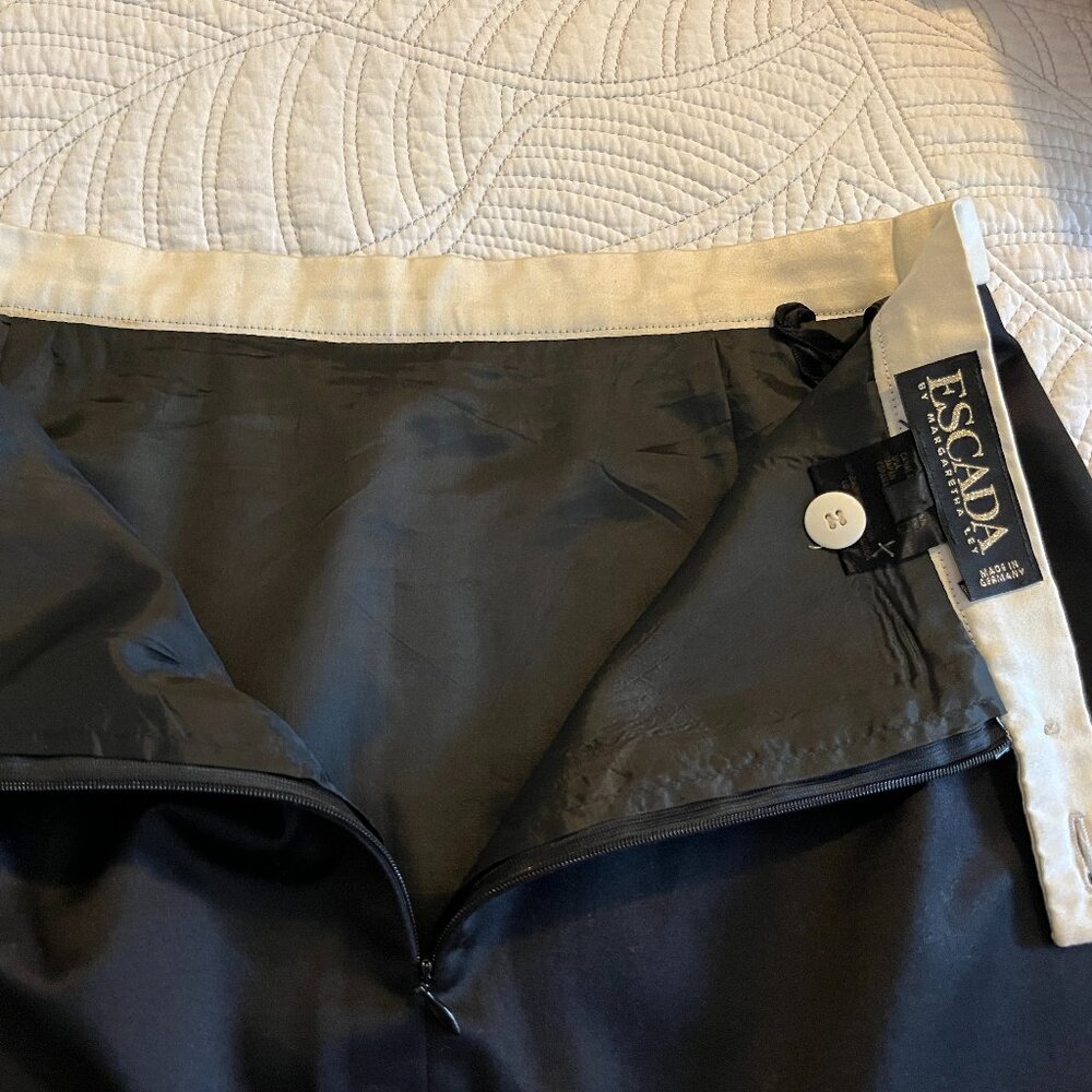ESCADA MARGARETHA LEY SZ 40 LINED COTTON BLACK SKIRT